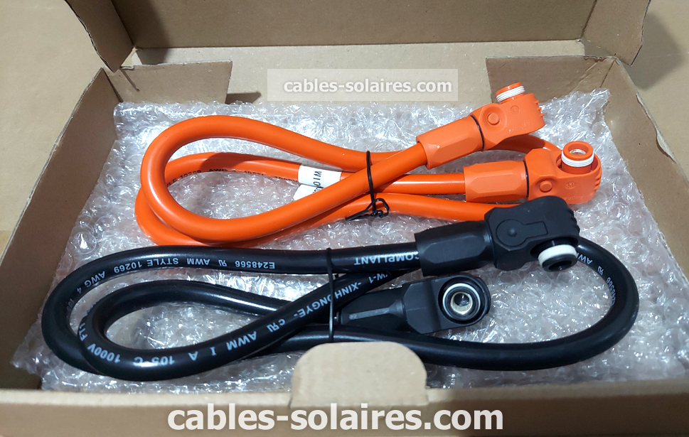 Câbles parallèles pour batteries TURBO ENERGY lithium – 1m – Assemblage français premium